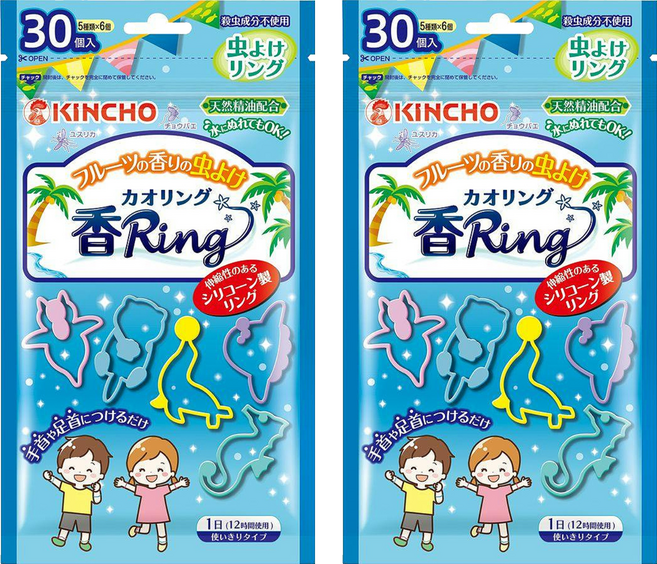 KINCHO 金鳥 台灣公司貨 造型防蚊環30個入 果香, 藍色, 2包