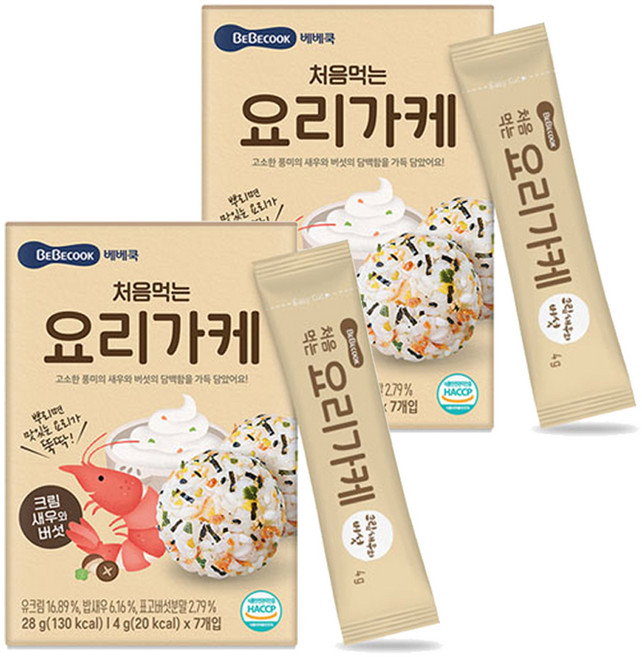 베베쿡 처음먹는 요리가케, 28g, 2개, 크림새우버섯