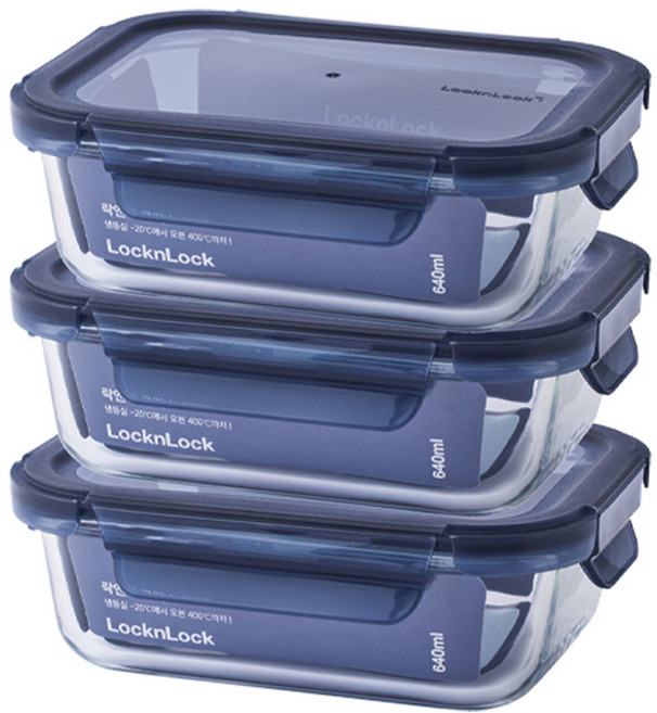 락앤락 인디고 글라스, 3개, 640ml