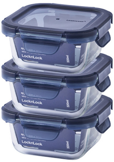 락앤락 인디고 글라스, 3개, 320ml