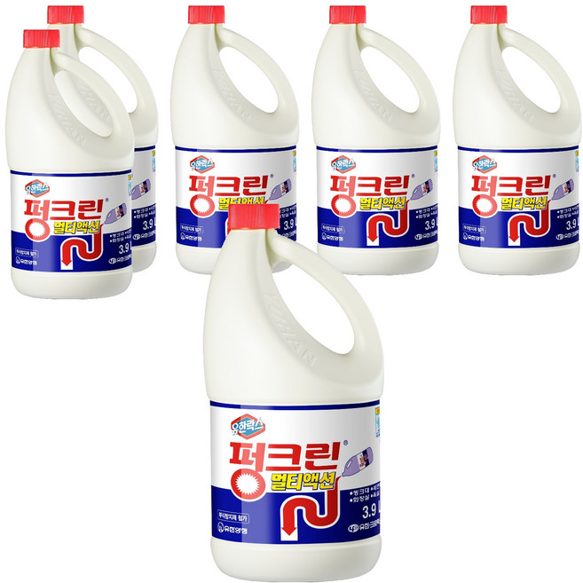 유한락스 펑크린 멀티액션 세정제 용기, 3.9L, 6개
