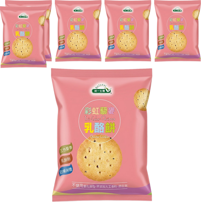統一生機 彩虹藜麥乳酪餅, 65g, 6包