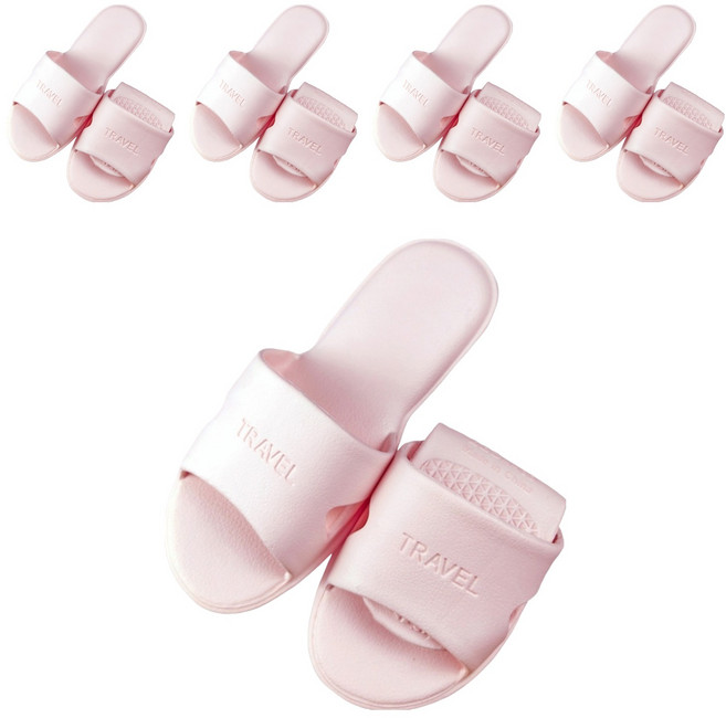 아리코 접이식 여행용 간편 슬리퍼, 핑크, 5개