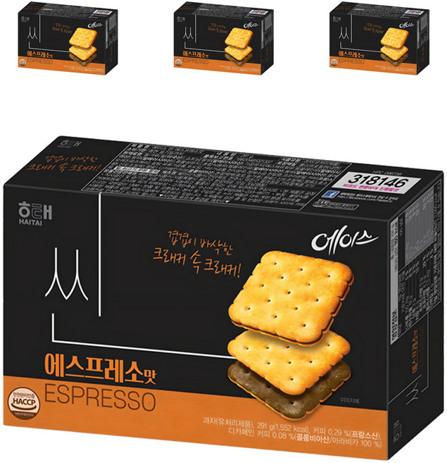 해태제과 에이스 씬 에스프레소맛, 291g, 4개