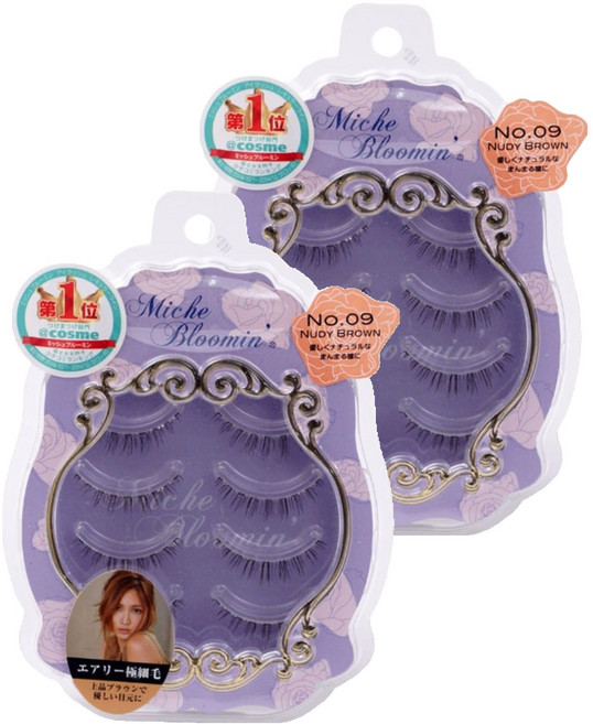 미슈블루밍 브라운라인업 속눈썹 4쌍, 9호 누디브라운, 2개