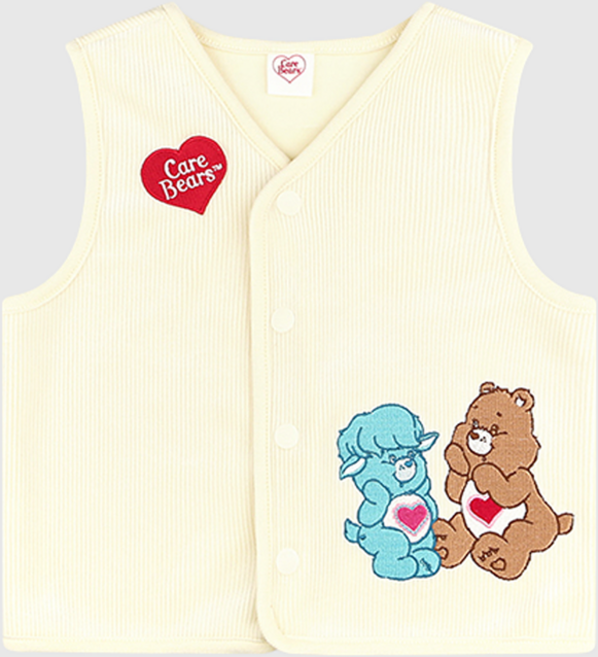 Care Bears 童款溫柔小羊&小熊刺繡天鵝絨背心