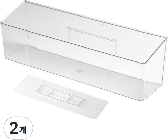 후딱 무타공 투명 수납 정리함, 베이직(플레인), 2개