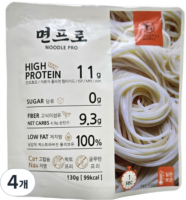 SEASONAL MARKET 高蛋白麵條Pro, 4個, 130g