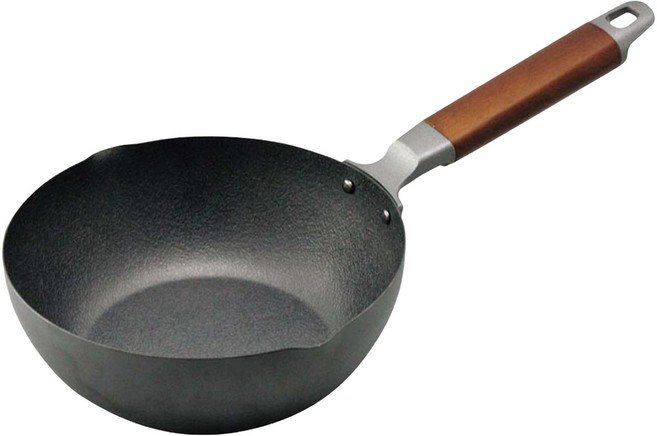 SHIMOMURA 下村工業 深型炒鍋 鐵製, 20cm, 1個