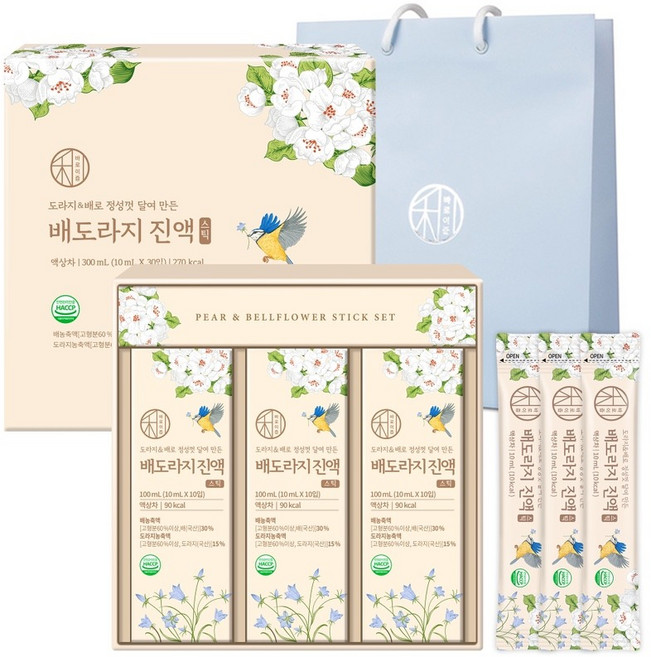 바로이즙 배도라지 진액 스틱세트 + 쇼핑백, 10ml, 30개입, 1세트