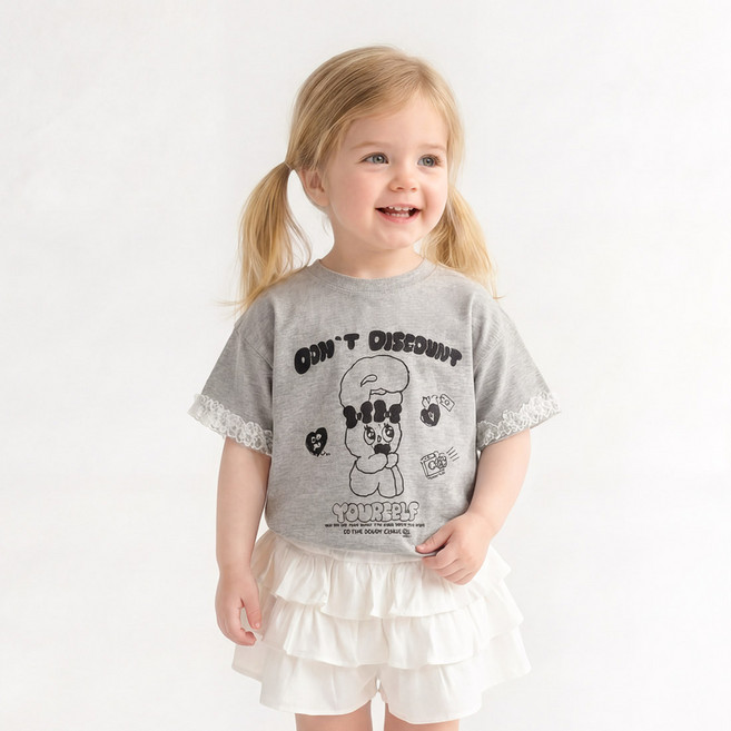 Esther Bunny Little 舒適蕾絲荷葉邊T恤