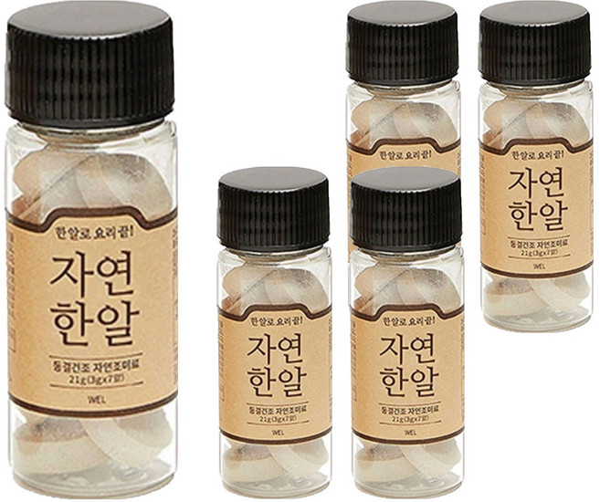 자연한알 휴대용 코인육수, 21g, 5개