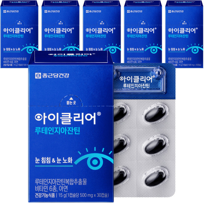 아이클리어 루테인지아잔틴, 30정, 6개, 15g