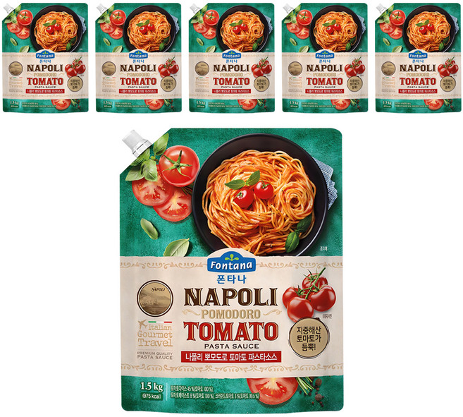 폰타나 나폴리 뽀모도로 토마토 파스타소스, 1.5kg, 6개