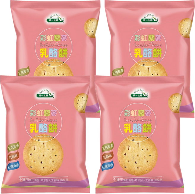 統一生機 彩虹藜麥乳酪餅, 65g, 4包