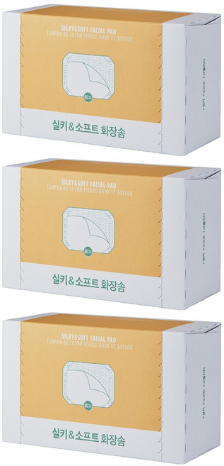 더페이스샵 데일리뷰티툴즈 실키 앤 소프트 화장솜, 80매입, 3개