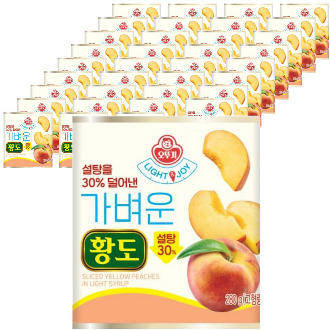 오뚜기 가벼운 황도 통조림, 280g, 36개