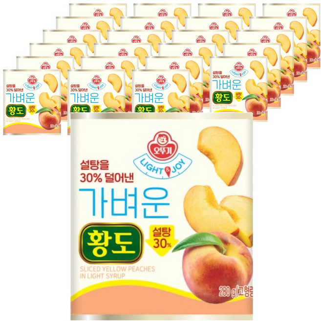 오뚜기 가벼운 황도 통조림, 280g, 24개