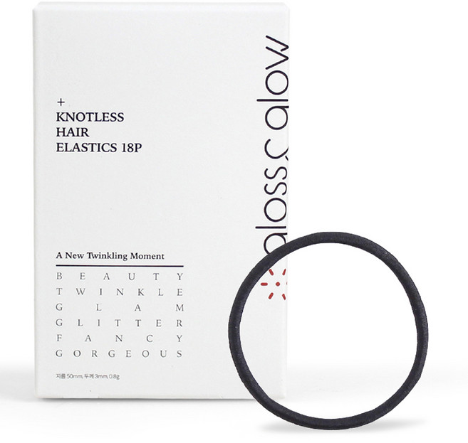 글로스앤글로우 심플 무팁 머리끈 두께 3mm 지름 50mm 블랙, 18개