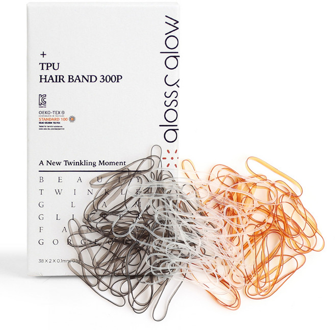 글로스앤글로우 TPU 헤어밴드 300P, 혼합색상, 1개