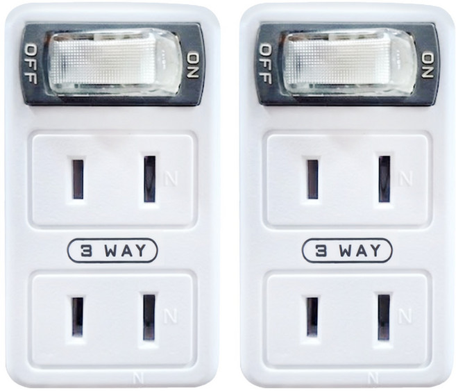 Kinyo 節電1開3插分接器, 50mm, 白色, 2個