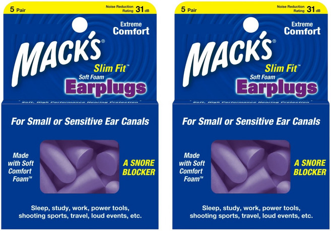 Macks 소프트폼 이어플러그 슬림핏, 2개, 5쌍