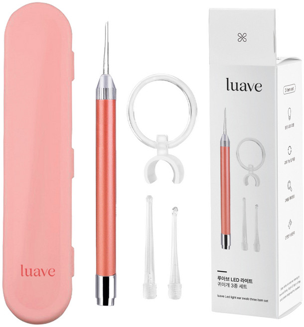 루아브 LED 라이트 귀이개 3종 세트, 1개입, 1개