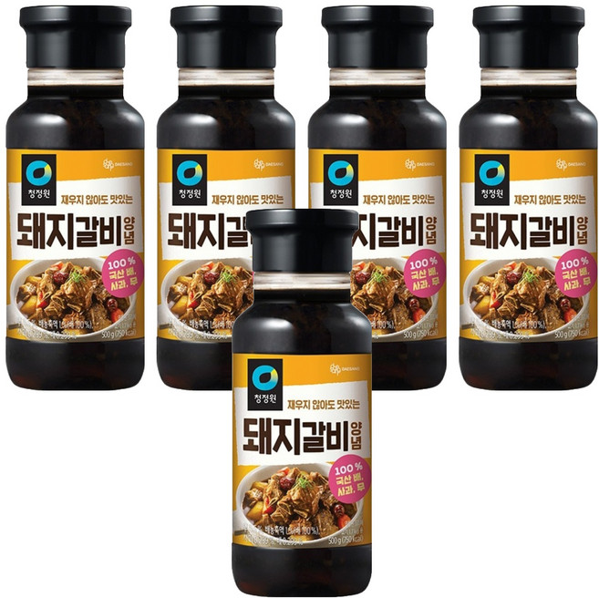 청정원 돼지갈비양념, 500g, 5개
