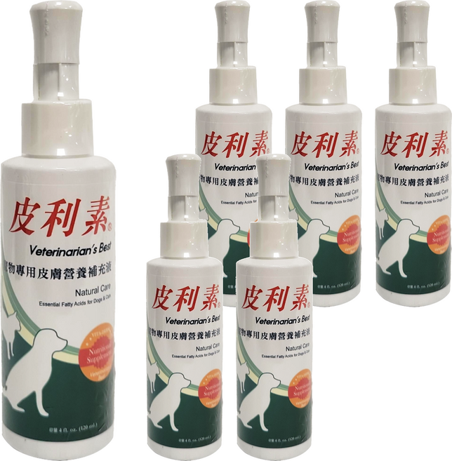 Veterinarian's Best 巔峰 皮利素 寵物專用皮膚營養補充液 120ml, 皮膚/毛髮, 6瓶