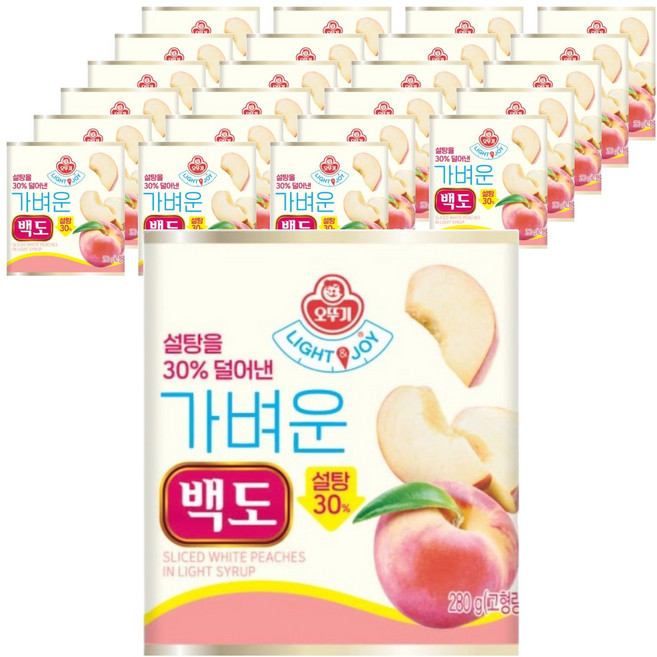 오뚜기 가벼운 백도 통조림, 24개, 280g