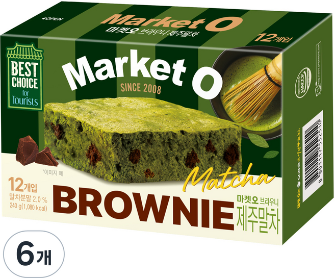 마켓오 브라우니 제주말차 12p, 240g, 6개