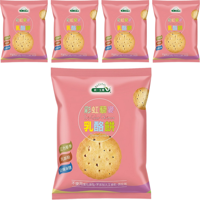 統一生機 彩虹藜麥乳酪餅, 65g, 5包