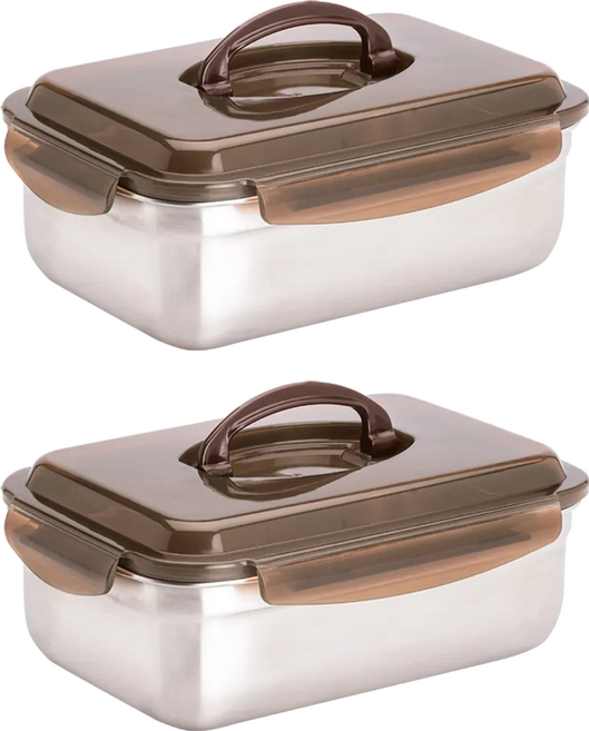 cook power 鍋寶 316不鏽鋼提把保鮮盒 BVS-3511 3.5L, 2組, 容器 + 蓋子