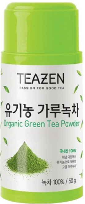 티젠 유기농 가루녹차, 50g, 1개