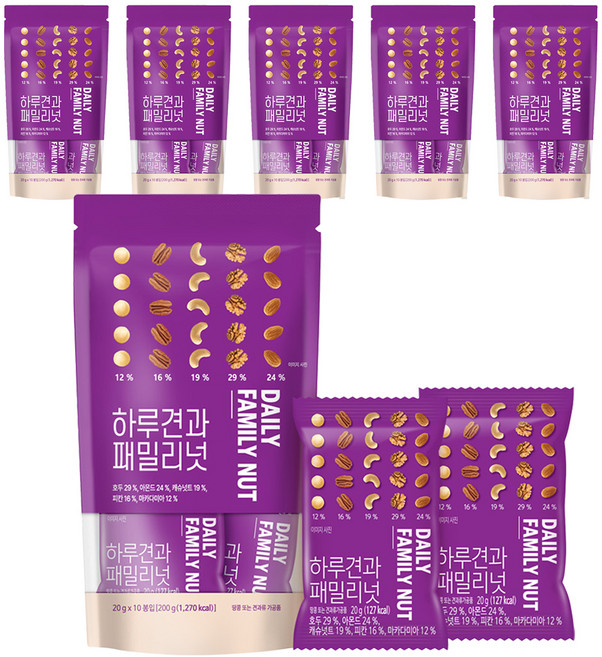 하루견과 패밀리넛 10p, 200g, 6개