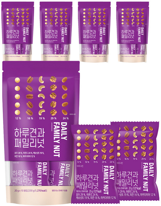 하루견과 패밀리넛 10p, 200g, 5개