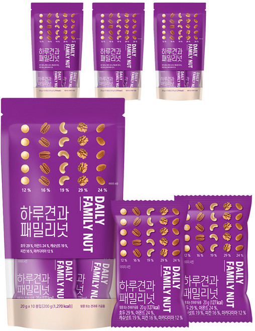 하루견과 패밀리넛 10p, 200g, 4개