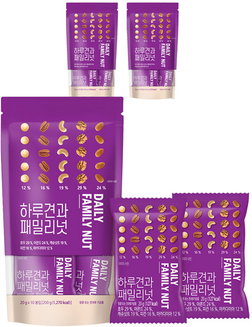 하루견과 패밀리넛 10p, 200g, 3개