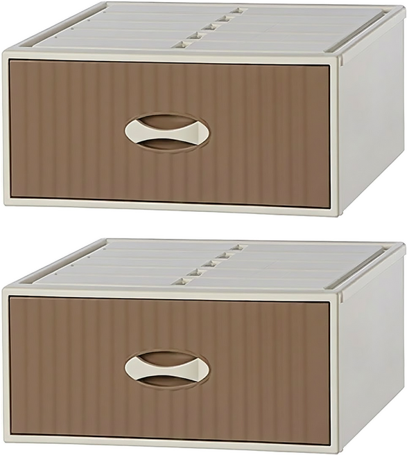 KEYWAY 聯府 特大安雅單抽整理箱 34.5L CJ-991 2.39kg, 咖啡色, 2個