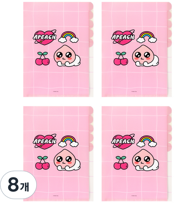 KAKAO FRIENDS Say Cheese 5格文件夾, 屁桃, 8個