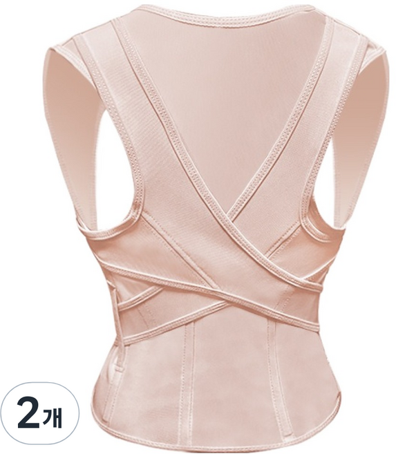 쿠미핸즈 등 자세 교정 밴드 핑크, 2개