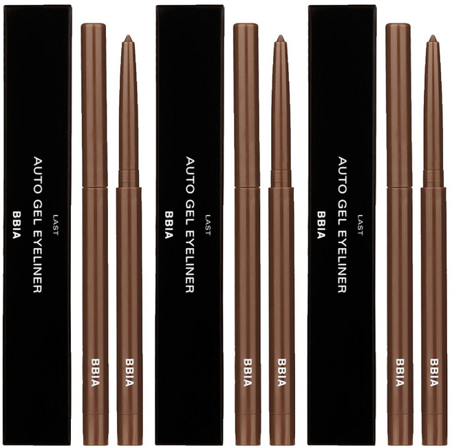 삐아 라스트 오토 젤 아이라이너 0.3g, 04멜로우브라운, 3개
