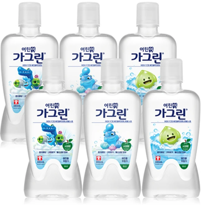 가그린 어린이용 구강세정제 사과향, 380ml, 6개 - 쿠팡