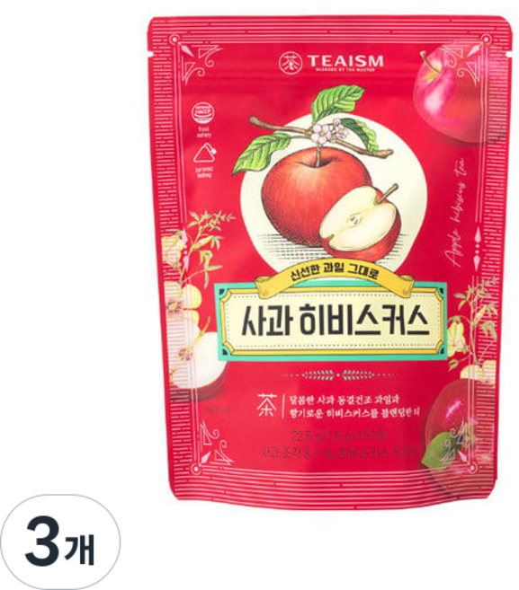 티이즘 사과 히비스커스, 1.5g, 15개입, 3개
