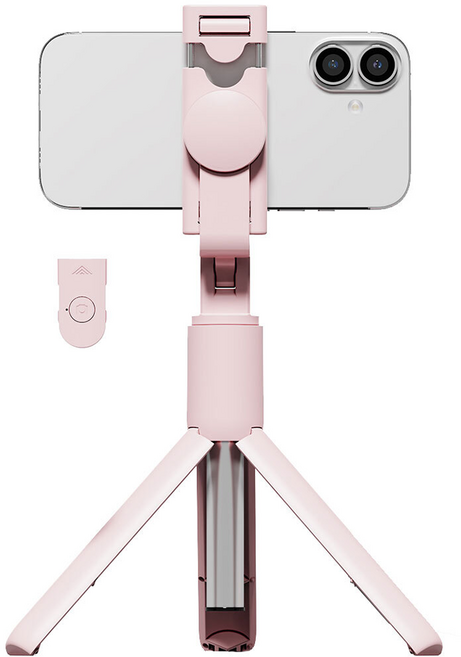 누아트 무선 블루투스 경량 스마트폰 삼각대 셀카봉 세트, N-ST-L01, 핑크, 1세트
