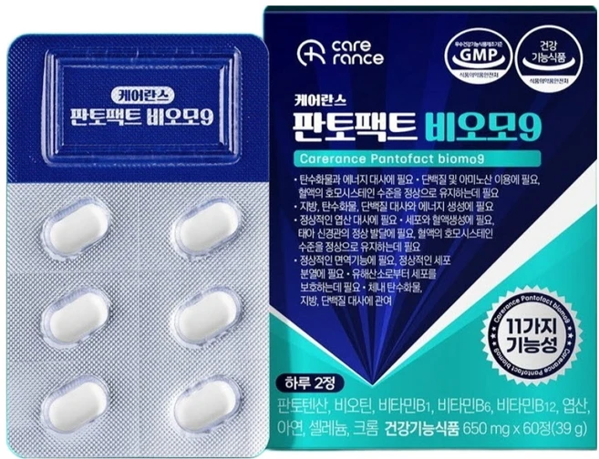 케어란스 판토팩트 비오모 9 컴플렉스 영양제 3.9g, 1개, 6정 - 쿠팡