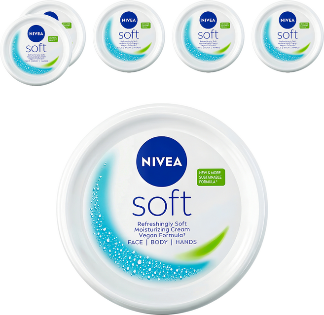 NIVEA 妮維雅 台灣公司貨 輕柔潤膚霜, 200ml, 6罐