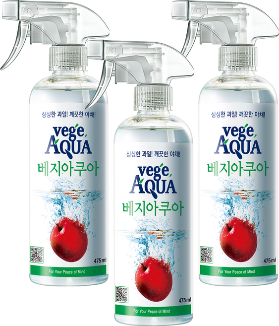 베지아쿠아 과일 야채 세정제, 475ml, 3개