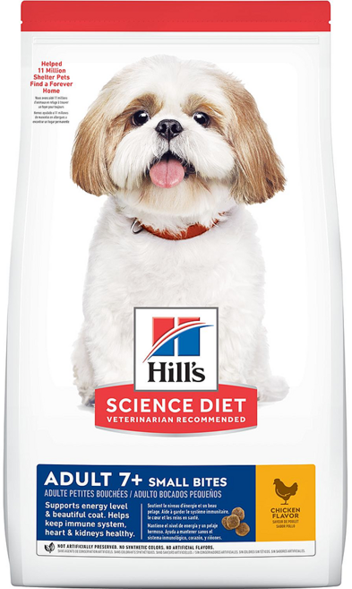 Hill's 希爾思 SCIENCE DIET 小顆粒 成犬乾飼料 7歲以上, 雞肉 + 大麥 + 糙米, 2kg, 1袋