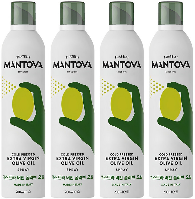 만토바 엑스트라버진 올리브오일 스프레이, 200ml, 4개